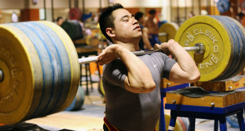 front squat rack position